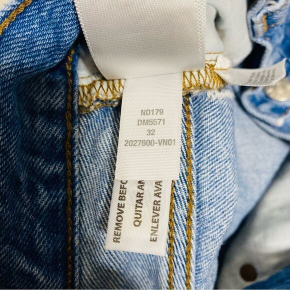 Madewell Women's Relaxed Mid-Length Denim Shorts Blue Size 32 Distressed - Picture 7 of 9